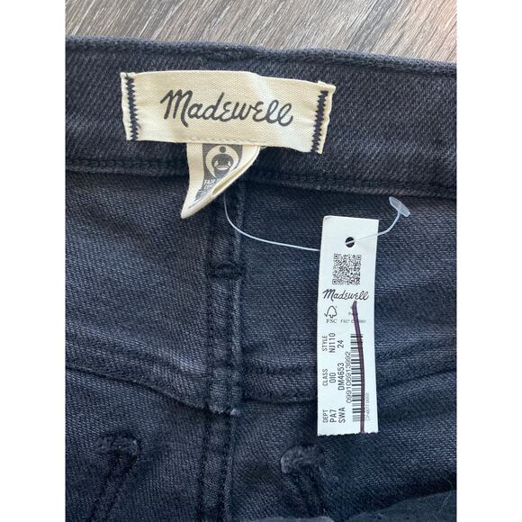 NWT Madewell Mid Rise Kick Out Jeans Black/Gray Wash Size 24 - Picture 6 of 8